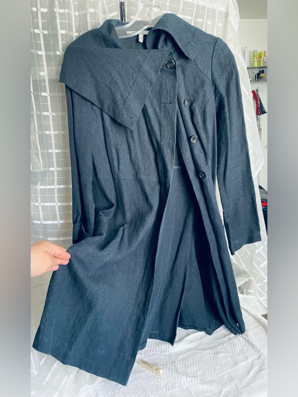 Morgane Le Fay navy blue Asymmetric Trench Coat